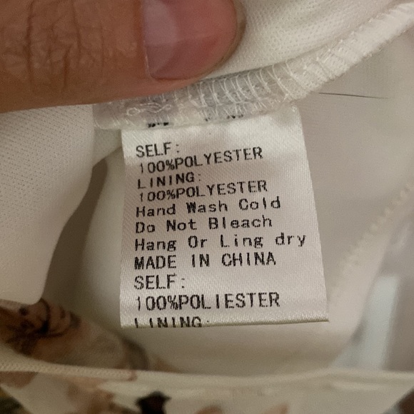 Ivory/cream dress with floral. Size small. Bought for honeymoon and worn once - Picture 5 of 5